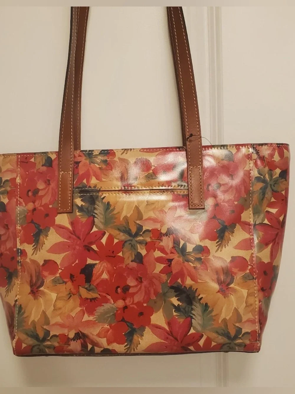 Patricia Nash Floral Tote Bag with Brown Straps - Pink Floral - Picture 1 of 10